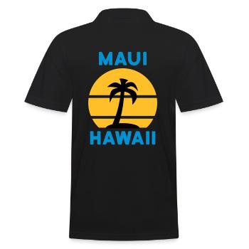 Maui, Hawaii (Sonne, Palme, Insel) - Männer Poloshirt - Schwarz - Hinten - Kai (181cm)