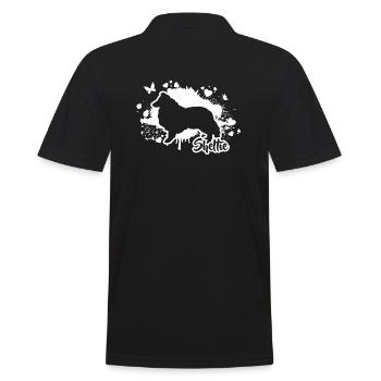 SHELTIE Hunde Hund Hütehund Rassehunde Wilsigns - Männer Poloshirt - Schwarz - Hinten - Kai (181cm)