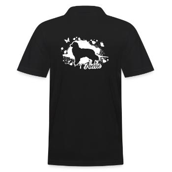 AUSSIE Dogs Mama Australian Shepherd Wilsigns - Men's Polo Shirt - black - Back - Kai (181cm)