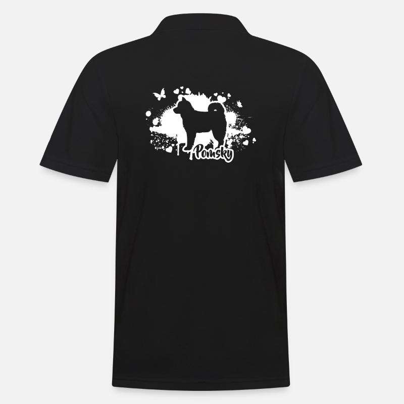 POMSKY Race de chien Chien Chiens Wilsigns - Polo Homme - noir