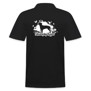 SLOVENSKY KOPOV Hunde Hund Jagdhunde Wilsigns - Männer Poloshirt - Schwarz - Hinten - Kai (181cm)