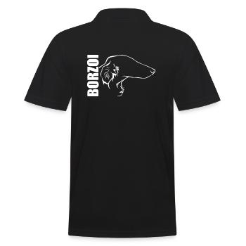 BORZOI Profil Hunde Hund Wilsigns - Männer Poloshirt - Schwarz - Hinten - Kai (181cm)