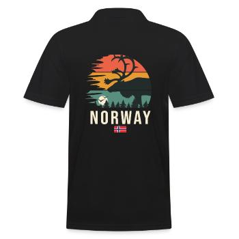 Norway Norway Cool Gift - Men's Polo Shirt - black - Back - Kai (181cm)