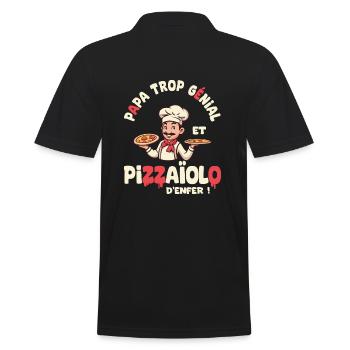Papa Pizzaiolo trop génial - Polo Homme - noir - Dos - Kai (181cm)