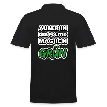 Grün - Männer Poloshirt - Schwarz - Hinten - Kai (181cm)
