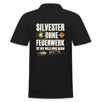 Pyro ohne Feuerwerk - Männer Poloshirt - Schwarz - Hinten - Kai (181cm)