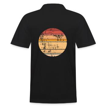 Retro Sunset Hintergrund Kreis - Männer Poloshirt - Schwarz - Hinten - Kai (181cm)