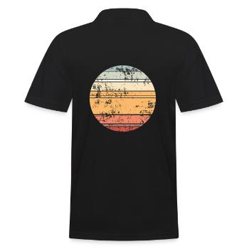 Retro Sunset Hintergrund Kreis - Männer Poloshirt - Schwarz - Hinten - Kai (181cm)