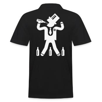 Bräutigam mit 3 Bier (Enterrement de vie de garçon / Enterrement de vie de garçon / L / W) - Polo Homme - noir - Dos - Kai (181cm)