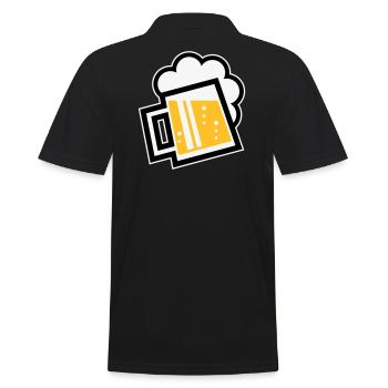 Bavarian Beer Mug (German Glass / R / \ / 3C) - Men's Polo Shirt - black - Back - Kai (181cm)