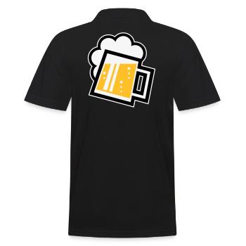 Bavarian Beer Mug (German Glass / R / / / 3C) - Men's Polo Shirt - black - Back - Kai (181cm)