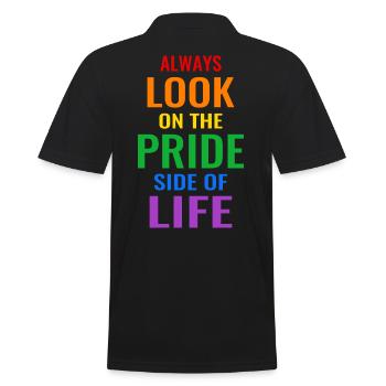 LGBT Regenbogen Gay Pride schwul lesbisch lustig - Männer Poloshirt - Schwarz - Hinten - Kai (181cm)