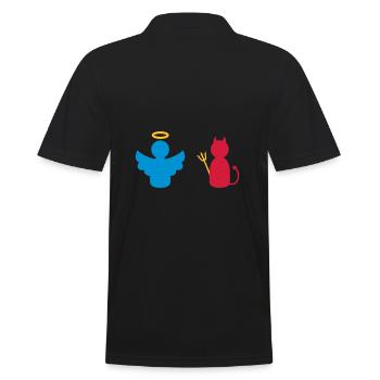 ★ Design colors changeable ★ Angels and Devils - Men's Polo Shirt - black - Back - Kai (181cm)