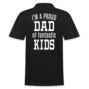Bester stolzer Vater Sohn Tochter Söhne Töchter - Männer Poloshirt - Schwarz - Hinten - Kai (181cm)