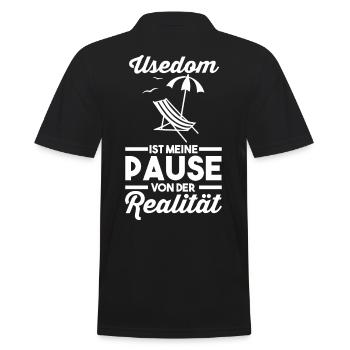 Ostsee Usedom - Männer Poloshirt - Schwarz - Hinten - Kai (181cm)