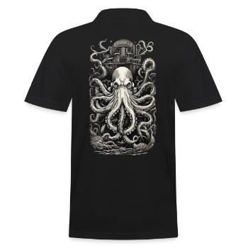 Vintage Octopus Japanese Tattoo Art Design - Polo Homme - noir - Dos - Kai (181cm)