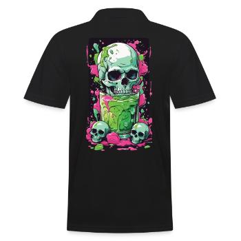 Gothic Skull Weirdcore Gift Illustration - Männer Poloshirt - Schwarz - Hinten - Kai (181cm)