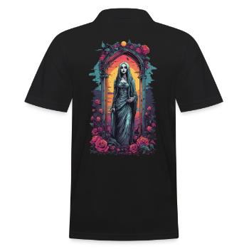 Occulte Gothique Esthétique Rétro Wave Streetwear - Polo Homme - noir - Dos - Kai (181cm)