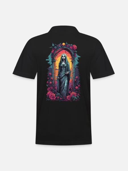 Occult Gothic Aesthetic Retro Wave Streetwear - Men's Polo Shirt - black
