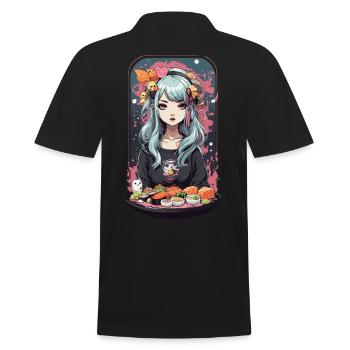 Anime Sushi Girl Kawaii Manga Japan Design - Männer Poloshirt - Schwarz - Hinten - Kai (181cm)