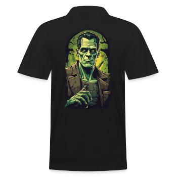 Durstiger Ghul Halloween Bierliebhaber Fun - Männer Poloshirt - Schwarz - Hinten - Kai (181cm)
