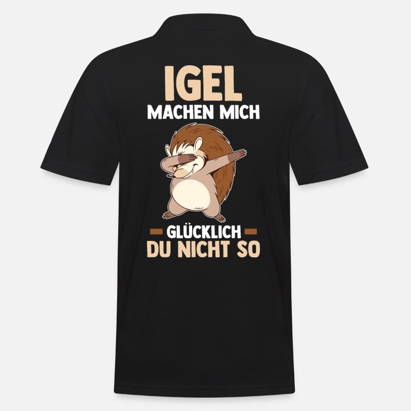 Tiermotiv Igel - Männer Poloshirt - Schwarz