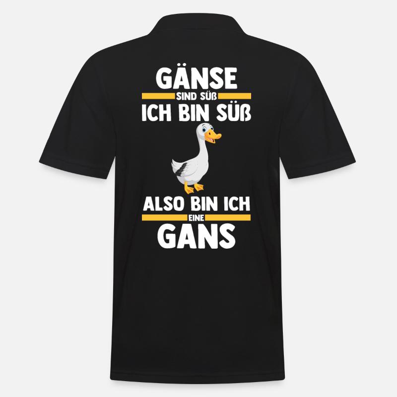 Gans Gänse - Männer Poloshirt - Schwarz