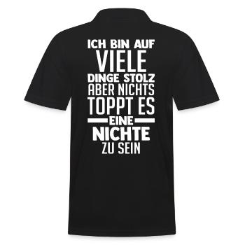 Nichte - Männer Poloshirt - Schwarz - Hinten - Kai (181cm)