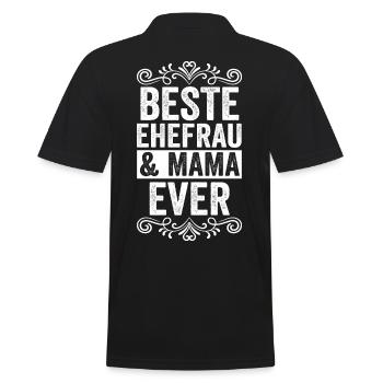 Ehefrau Mutter Mama - Männer Poloshirt - Schwarz - Hinten - Kai (181cm)