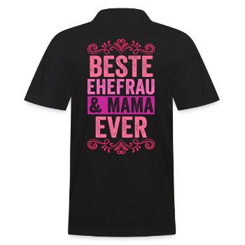Ehefrau Mutter Mama - Männer Poloshirt - Schwarz - Hinten - Kai (181cm)
