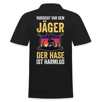 Hasenjäger Hasenjagd Kaninchenjagd Jäger - Männer Poloshirt - Schwarz - Hinten - Kai (181cm)