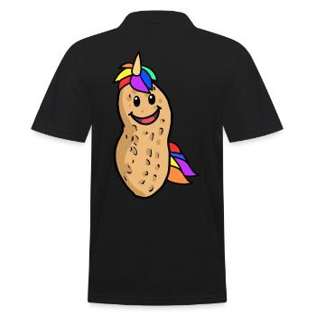 Peanut Unicorn Mythical Creature Mythical Animal Nut Fantasy - Men's Polo Shirt - black - Back - Kai (181cm)