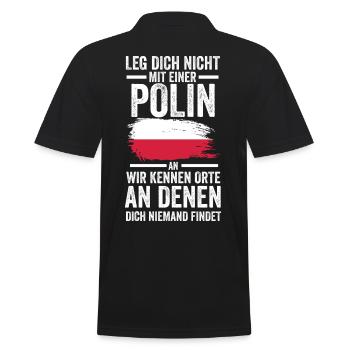 Polska Polen Polin Polnisches - Männer Poloshirt - Schwarz - Hinten - Kai (181cm)