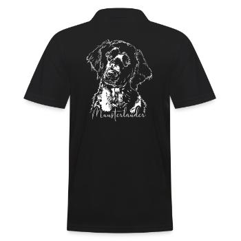 MUNSTERLANDER Jagdhund Jagdhunde Wilsigns - Männer Poloshirt - Schwarz - Hinten - Kai (181cm)