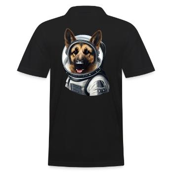 German Shepherd Astronaut - Men's Polo Shirt - black - Back - Kai (181cm)