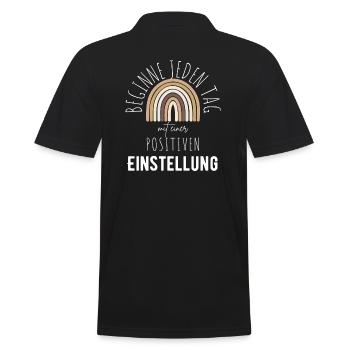 ATTITUDE POSITIVE ÉTAT D’ Motivation - Polo Homme - noir - Dos - Kai (181cm)