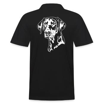 Dobermann Hundeportrait Hunde Hundesport Wilsigns - Männer Poloshirt - Schwarz - Hinten - Kai (181cm)