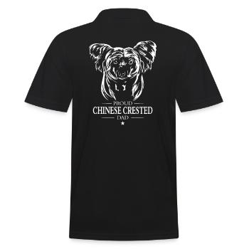 Chinese Crested Dad Hunde Hund Wilsigns - Männer Poloshirt - Schwarz - Hinten - Kai (181cm)