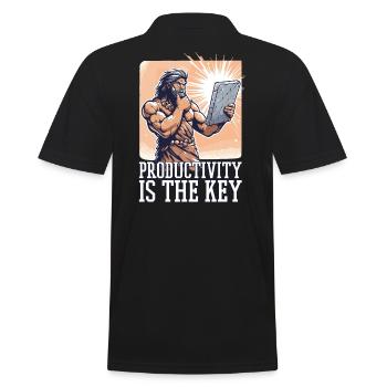 Clé de productivité Cadeau de l’homme des cavernes - Polo Homme - noir - Dos - Kai (181cm)