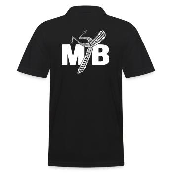 MTB mountain biker tire track bike trail dirtbike - Men's Polo Shirt - black - Back - Kai (181cm)