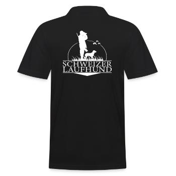 Schweizer Laufhund Jagdhunderasse Jäger Wilsigns - Männer Poloshirt - Schwarz - Hinten - Kai (181cm)