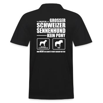 GROSSER SCHWEIZER SENNENHUND kein Pony Wilsigns - Männer Poloshirt - Schwarz - Hinten - Kai (181cm)