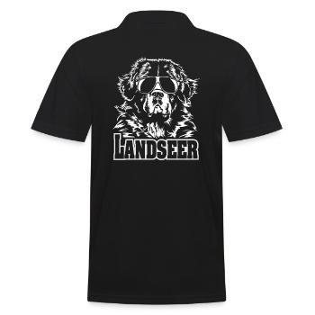 LANDSEER cool glasses dog dogs Wilsigns design - Men's Polo Shirt - black - Back - Kai (181cm)