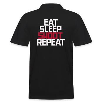 Eat Sleep Shoot Répéter - Polo Homme - noir - Dos - Kai (181cm)
