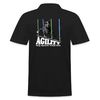 AGILITY Australian Cattle Dog Hundesport Wilsigns - Männer Poloshirt - Schwarz - Hinten - Kai (181cm)