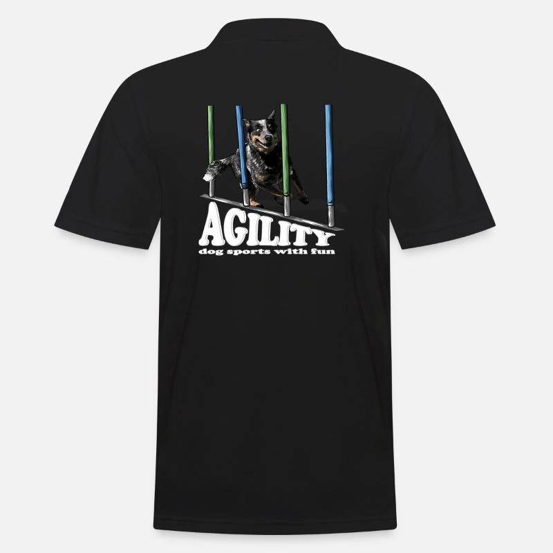 AGILITY Australian Cattle Dog Hundesport Wilsigns - Männer Poloshirt - Schwarz