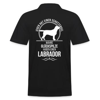 LABRADOR Schutzengel Wilsigns - Männer Poloshirt - Schwarz - Hinten - Kai (181cm)