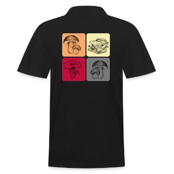Pilze Pilzkenner Pilzzeit Pilzsammler - Männer Poloshirt - Schwarz - Hinten - Kai (181cm)