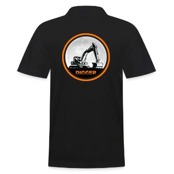 Baggerfahrer Bagger "Digger" Baggerschaufel - Männer Poloshirt - Schwarz - Hinten - Kai (181cm)