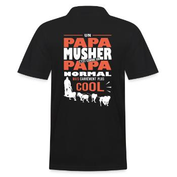 Papa musher sport mushing Hund Schr.geschenk - Männer Poloshirt - Schwarz - Hinten - Kai (181cm)
